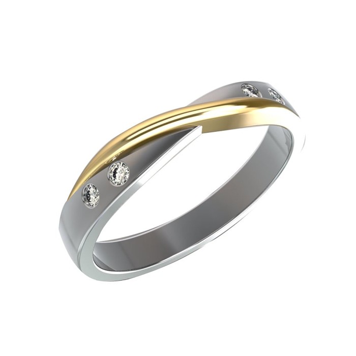 0.08 ct diamond wedding band for her 10 kt  gold 2 tone Real Diamond Engagement Band (Colour HI Clarity I)